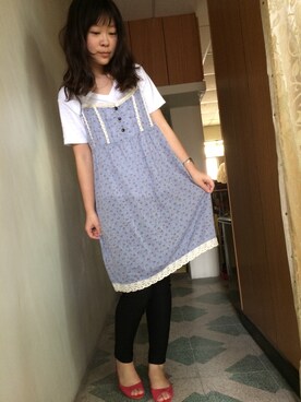 「GAP（ギャップ）のアイテム（Tシャツ/カットソー、ホワイト系）」を使った、Rubyさん（レディース）の春コーディネート
