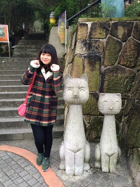 「NIKE（ナイキ）のアイテム（スニーカー、グリーン系）」を使った、Rubyさん（レディース）の冬コーディネート