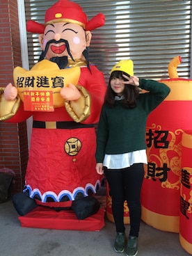 「Dickies（ディッキーズ）のアイテム（ハット、イエロー系）」を使った、Rubyさん（レディース）の冬コーディネート