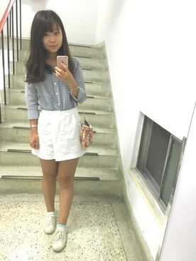 「BKK ORIGINALのアイテム」を使った、Rubyさん（レディース・168cm）の夏コーディネート