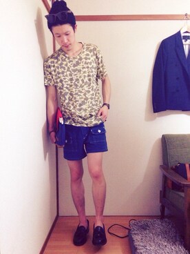 「ジャパンブルー」｜「アイテム（ニットキャップ/ビーニー）」を使った、YANさん（メンズ・167cm）の夏コーディネート