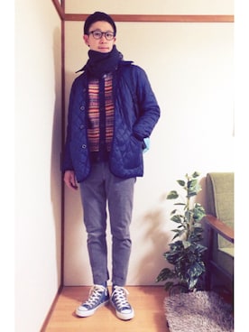 「NOLLEY’S（ノーリーズ）のアイテム（トップス）」を使った、YANさん（メンズ・167cm）の冬コーディネート