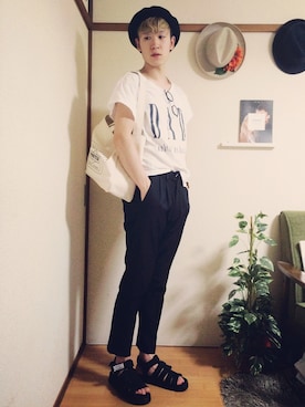 「DOUBTFUL AS DOUBLE(R)（ダウトフルアズダブル）のアイテム」を使った、YANさん（メンズ・167cm）の春コーディネート