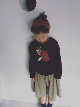 「Right-on KIDS（ライトオンキッズ）のアイテム（ニット/セーター）」を使った、になこ＊さん（キッズ・100cm）の秋コーディネート