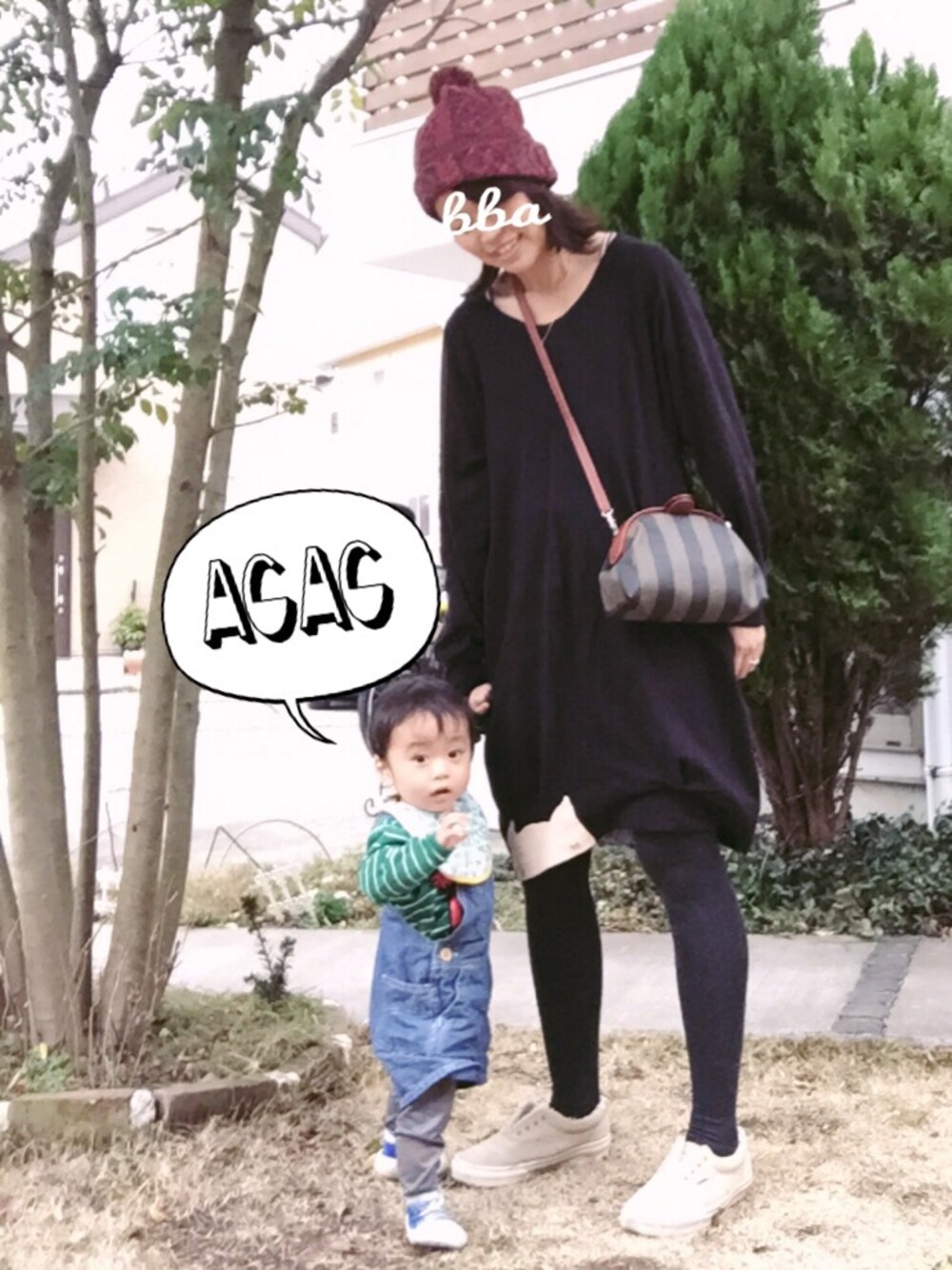 「TSUMORI CHISATOのアイテム（ワンピース、ブラック系）」を使った、AC ACさん（レディース・165cm）の冬コーディネートの1枚目の写真