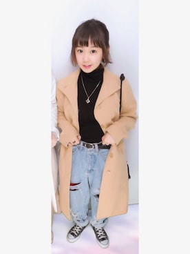 「赤タイツ」｜「アイテム（アクセサリー）」を使った、maiさん（レディース・148cm）の春コーディネート