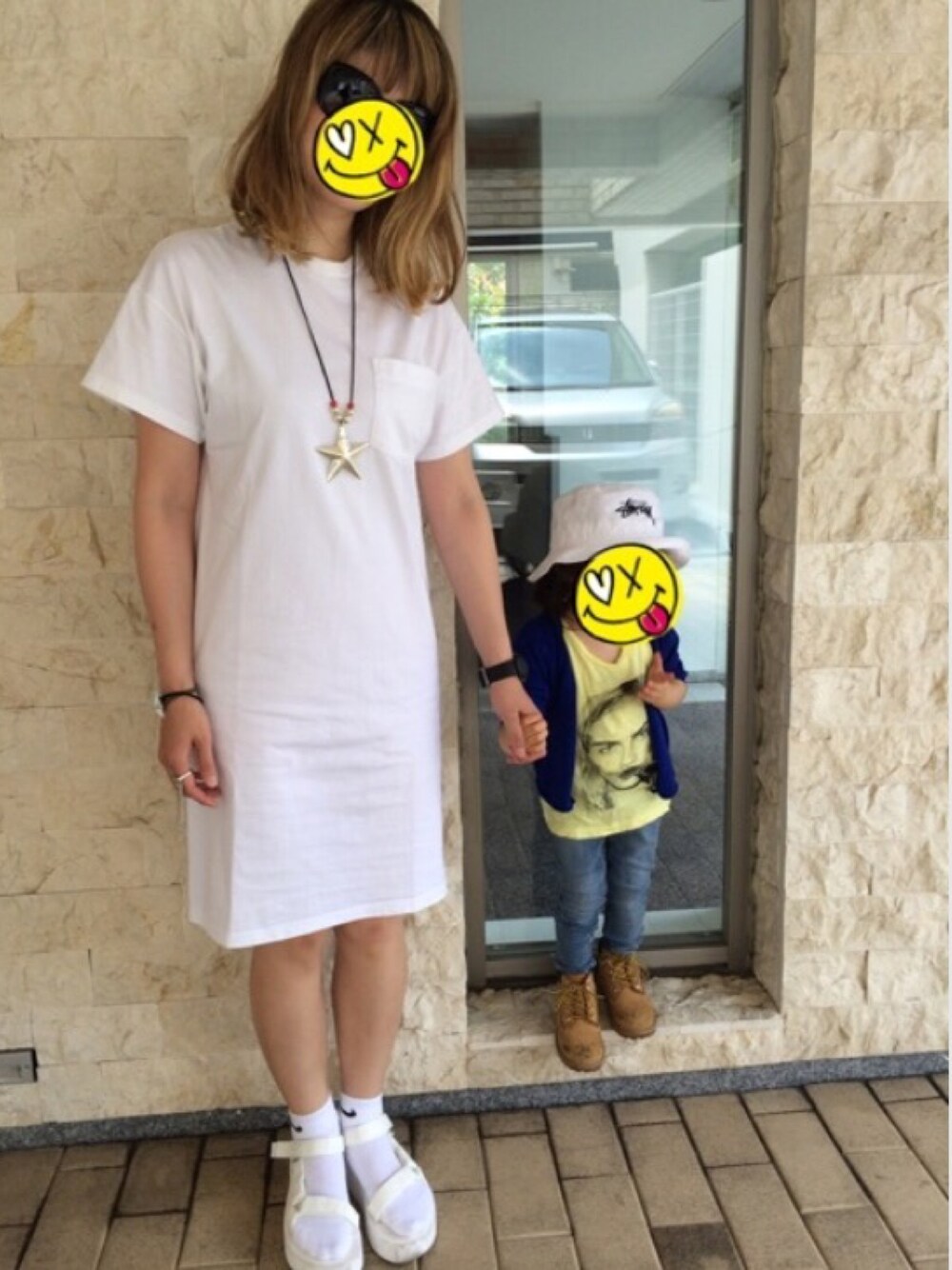 「白コーデ、HYKE、シッピークレイジーホース、teva」｜「HYKEのアイテム（ワンピース、ホワイト系）」を使った、Nさん（レディース・163cm）の夏コーディネートの1枚目の写真