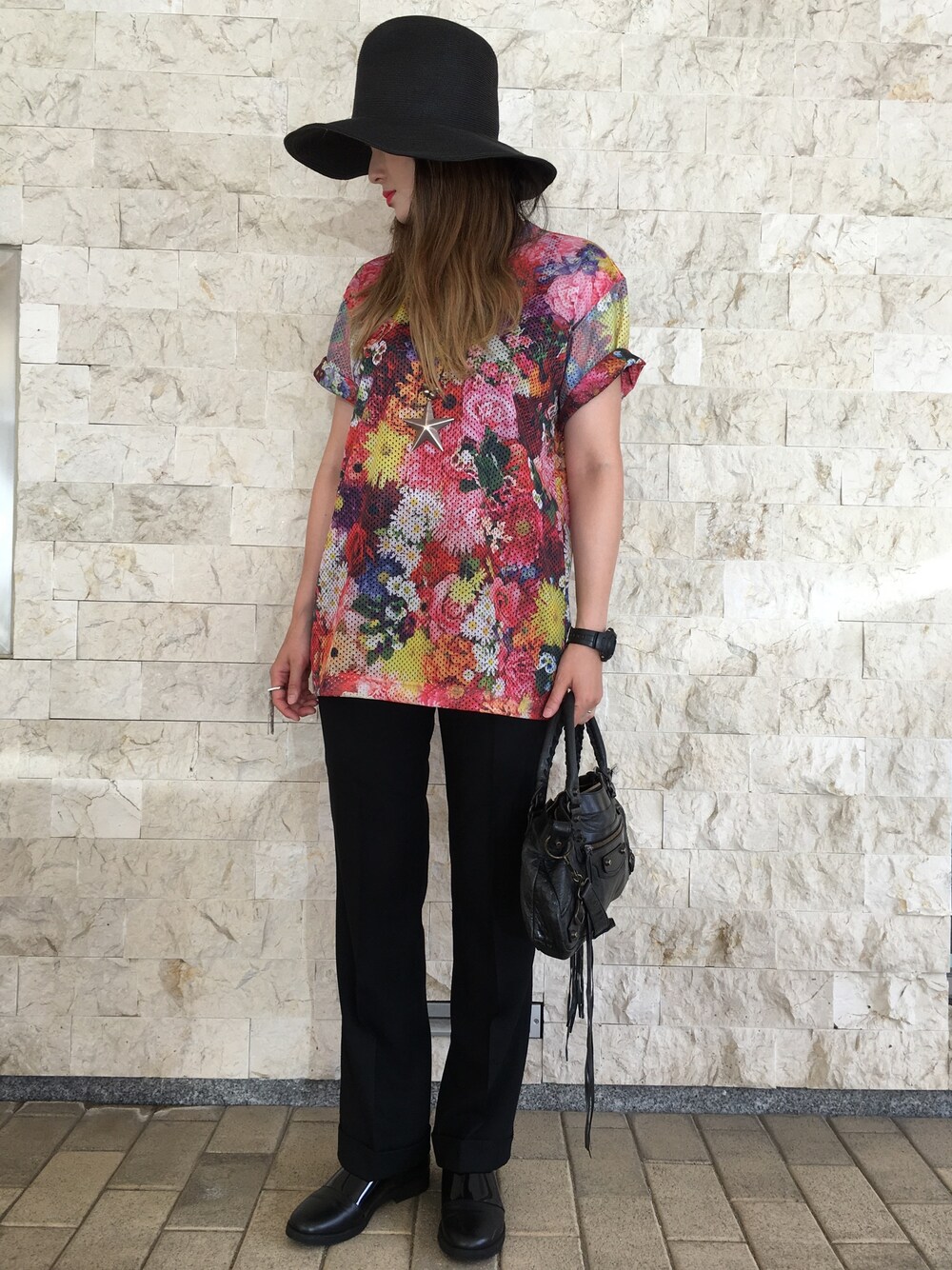 「COMME des GARCONS、VERONIQUE BRANQUINHO、MM6、KIJIMA TAKAYUKI」｜「KIJIMA TAKAYUKIのアイテム（ハット、ブラック系）」を使った、Nさん（レディース・163cm）の夏コーディネートの1枚目の写真
