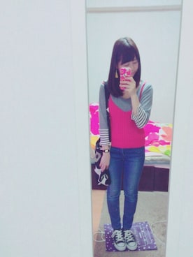 「VIS（ビス）のアイテム（イヤリング）」を使った、Yuさん（レディース・151cm）の春コーディネート