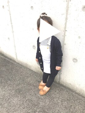 「petit main」｜「アイテム（ジャンパースカート）」を使った、Nene★さん（キッズ・90cm）の秋コーディネート