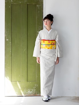「名古屋帯」｜KIMONOMACHIさん（レディース・159cm）の秋コーディネート