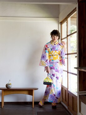 「 浴衣女子」｜KIMONOMACHIさん（レディース・159cm）の夏コーディネート