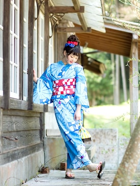 「 浴衣女子」｜KIMONOMACHIさん（レディース・159cm）の夏コーディネート