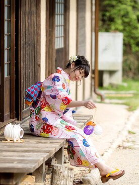 「 浴衣女子」｜KIMONOMACHIさん（レディース・159cm）の夏コーディネート
