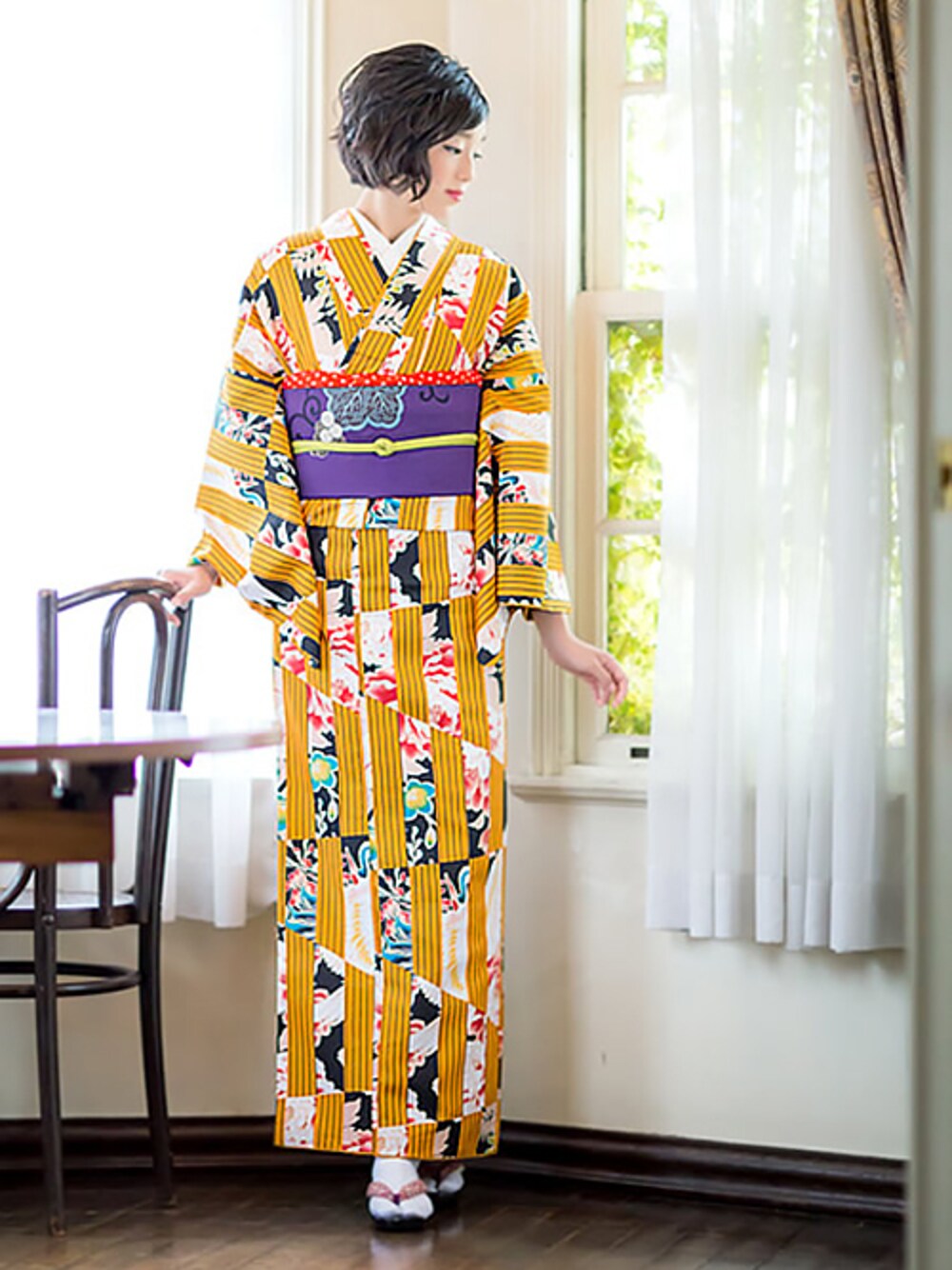 京袋帯No.10紫紺 ぶどう蔦と犬　KIMONOMACHI キモノマチ