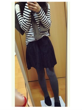 「SPIRALGIRL（スパイラルガール）のアイテム（ノーカラージャケット）」を使った、みちさん（レディース・152cm）の秋コーディネート