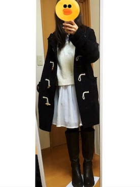 「オーガンジー」｜「アイテム（ダッフルコート）」を使った、みちさん（レディース・152cm）の冬コーディネート
