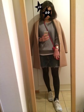 「CONVERSE（コンバース）のCONVERSE コンバース ジャック パーセル / JACK PURCEL（スニーカー）」を使った、syarakoさん（レディース・156cm）の冬コーディネート