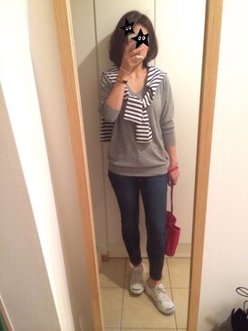 「CONVERSE（コンバース）のCONVERSE コンバース ジャック パーセル / JACK PURCEL（スニーカー）」を使った、syarakoさん（レディース・156cm）の春コーディネート