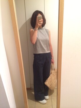 「ハイネックトップス」｜syarakoさん（レディース・156cm）の夏コーディネート