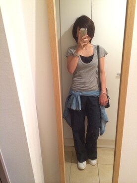 「Language（ランゲージ）のアイテム（パンツ）」を使った、syarakoさん（レディース・156cm）の秋コーディネート