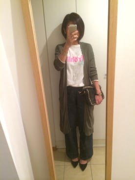 「Language（ランゲージ）のアイテム（パンツ）」を使った、syarakoさん（レディース・156cm）の秋コーディネート