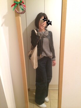 「Language（ランゲージ）のアイテム（パンツ）」を使った、syarakoさん（レディース・156cm）の秋コーディネート