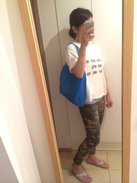 「カモ柄」｜「アイテム（アクセサリー）」を使った、syarakoさん（レディース・156cm）の夏コーディネート