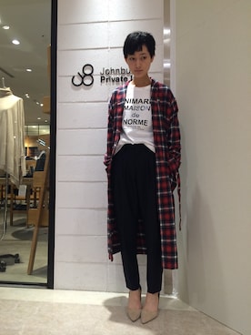 「Johnbull（ジョンブル）のアイテム（その他アウター）」を使った、O-tanさん（レディース・168cm）の秋コーディネート