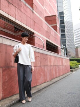 「アイテム（スラックス）」を使った、O-tanさん（レディース・168cm）の秋コーディネート