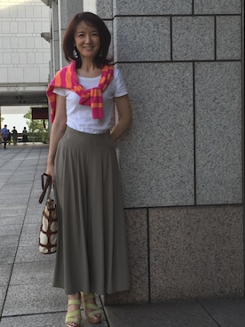 「Felisi（フェリージ）のアイテム」を使った、ジャズシンガー♪貞吉なおこさん（レディース・160cm）の夏コーディネート