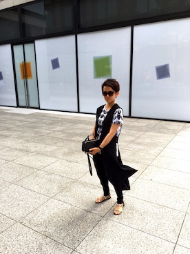 「HELMUT LANG（ヘルムートラング）のアイテム（その他パンツ）」を使った、さくらもちさん（レディース・155cm）の夏コーディネート