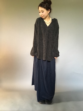 「 ストライプ」｜antiquaさん（レディース・157cm）の夏コーディネート