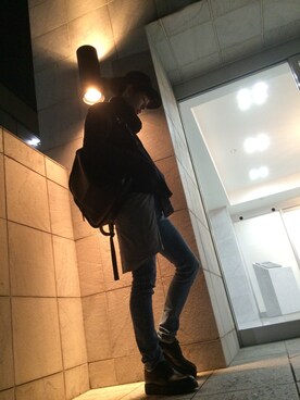 「SHAREEF（シャリーフ）のアイテム（スタジャン）」を使った、Yujiro Haraguchiさん（メンズ・180cm）の秋コーディネート