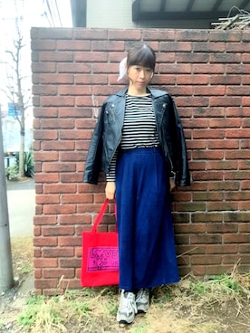 「Keith Haring（キース・ヘリング）のアイテム（バッグ）」を使った、MARIK☻✡さん（レディース・160cm）の冬コーディネート