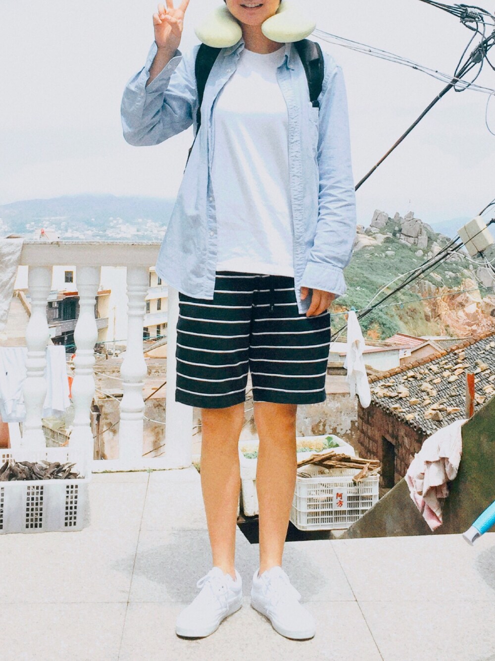 「UNIQLOのアイテム（その他パンツ、その他）」を使った、阿白さん（レディース・172cm）の夏コーディネートの1枚目の写真