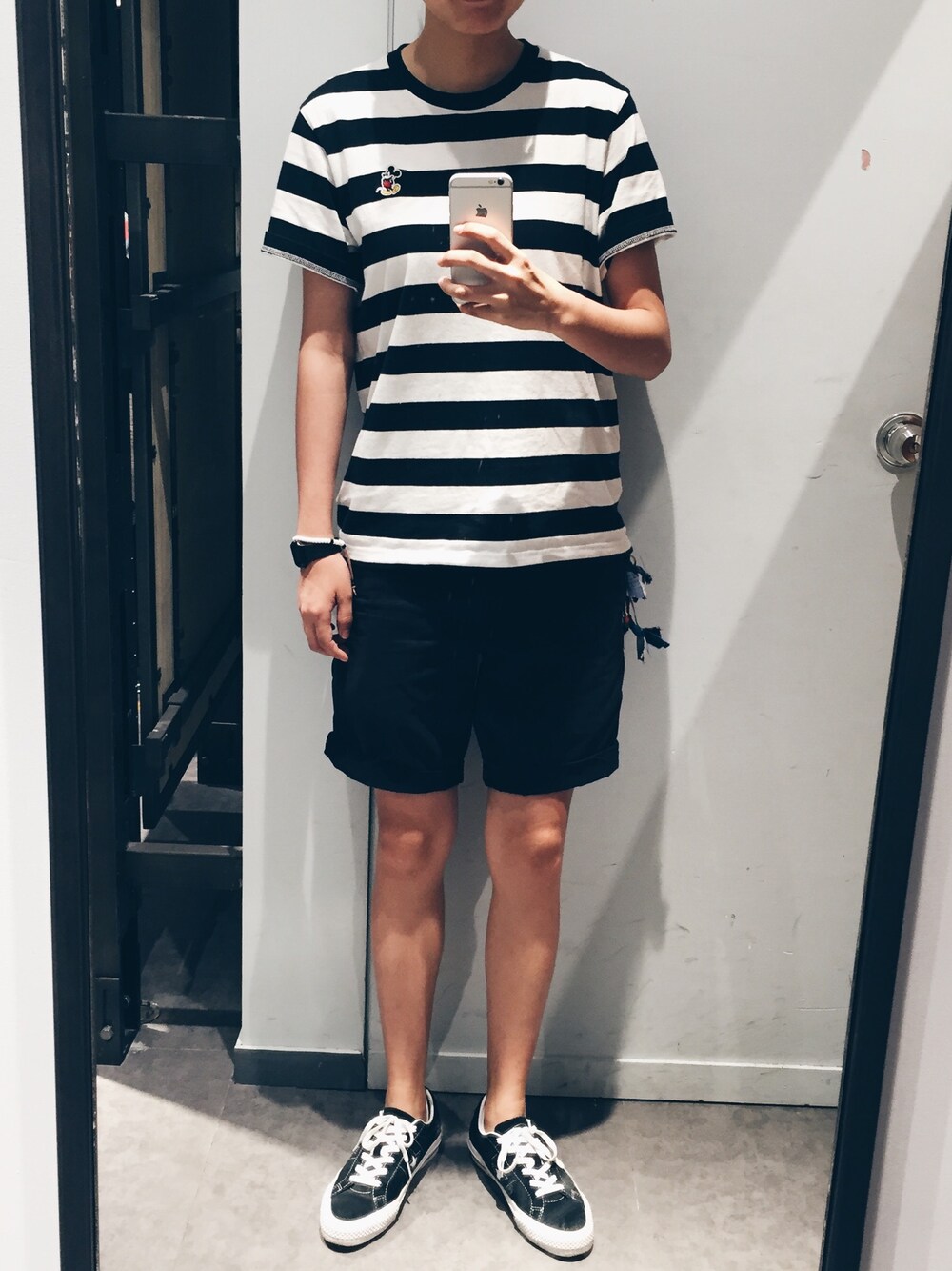 「UNIQLOのアイテム（Tシャツ/カットソー、その他）」を使った、阿白さん（レディース・172cm）の夏コーディネートの1枚目の写真