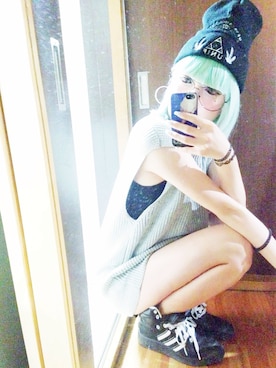 「UNIF（ユニフ）のアイテム（ニットキャップ/ビーニー）」を使った、どうのりょうへいさん（メンズ・165cm）の夏コーディネート