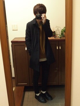 「アイテム（ステンカラーコート）」を使った、なすくさん（メンズ・174cm・10代）の冬コーディネート