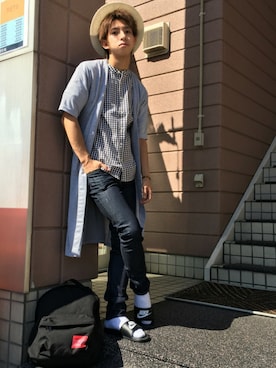 「ギンガムチェックシャツ」｜Matsuda  Kazukiさん（メンズ・175cm・20代）の春コーディネート