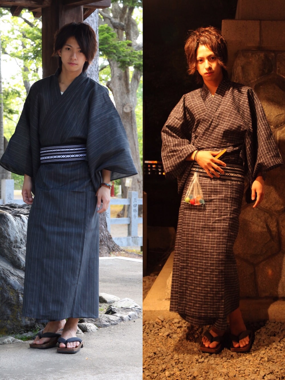 「夏、 浴衣、 和服、 夏コーデ」｜「ZIP FIVEの〜極〜YUKATA（浴衣、ブラック系）」を使った、Matsuda  Kazukiさん（メンズ・175cm）の夏コーディネートの1枚目の写真