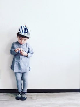 「BOBO CHOSES（ボボショーズ）のアイテム（サロペット/オーバーオール）」を使った、aoao☺︎さん（キッズ・90cm）の春コーディネート