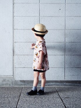 「ショーパン」｜「アイテム（サロペット/オーバーオール）」を使った、aoao☺︎さん（キッズ・90cm）の夏コーディネート