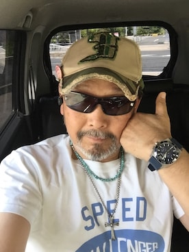 「アイテム（キャップ）」を使った、Yutaka Shimaokaさん（メンズ・177cm・50代）の春コーディネート
