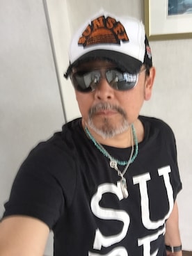 「アイテム（キャップ）」を使った、Yutaka Shimaokaさん（メンズ・177cm・50代）の夏コーディネート