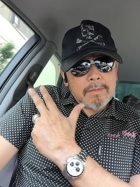 「アイテム（キャップ）」を使った、Yutaka Shimaokaさん（メンズ・177cm・50代）の夏コーディネート