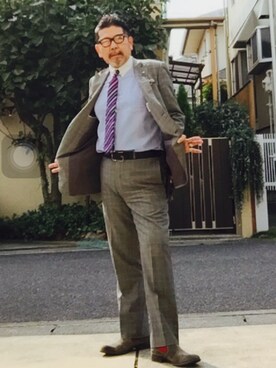 「アイテム（ブーツ）」を使った、Yutaka Shimaokaさん（メンズ・177cm・50代）の秋コーディネート