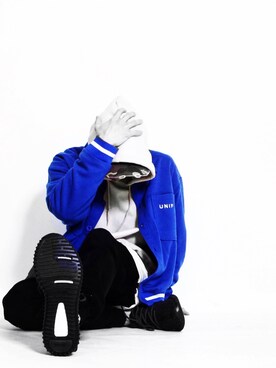 「UNIF（ユニフ）のアイテム（ブルゾン）」を使った、fukiageさん（メンズ・174cm）の春コーディネート