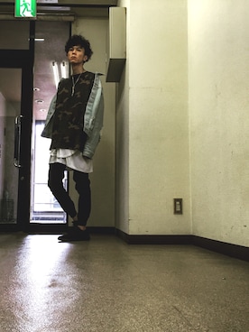 「WVM（ダブルヴイエム）のアイテム（ジャケット/アウター）」を使った、fukiageさん（メンズ・174cm）の春コーディネート