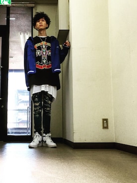 「UNIF（ユニフ）のアイテム（ジャケット/アウター）」を使った、fukiageさん（メンズ・174cm）の春コーディネート